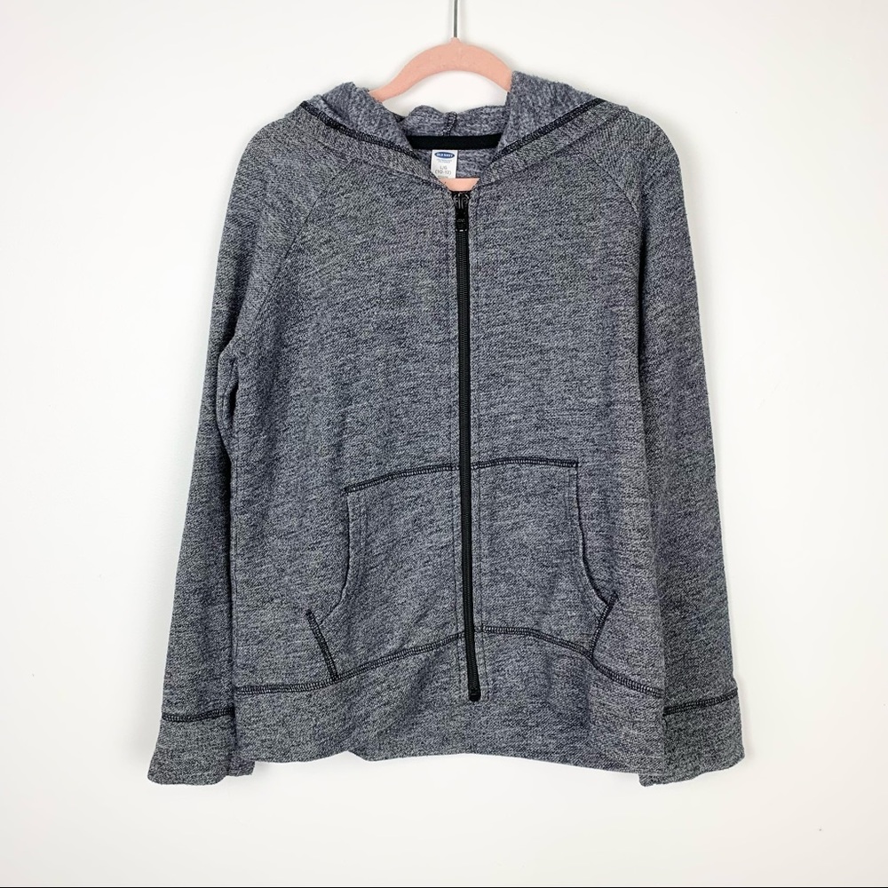 Old Navy Kids Gray Hooded Soft Lined Zip Up Jacket